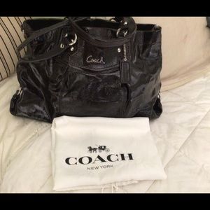 Coach Ashley Patent Leather Satchel F20460 Brown